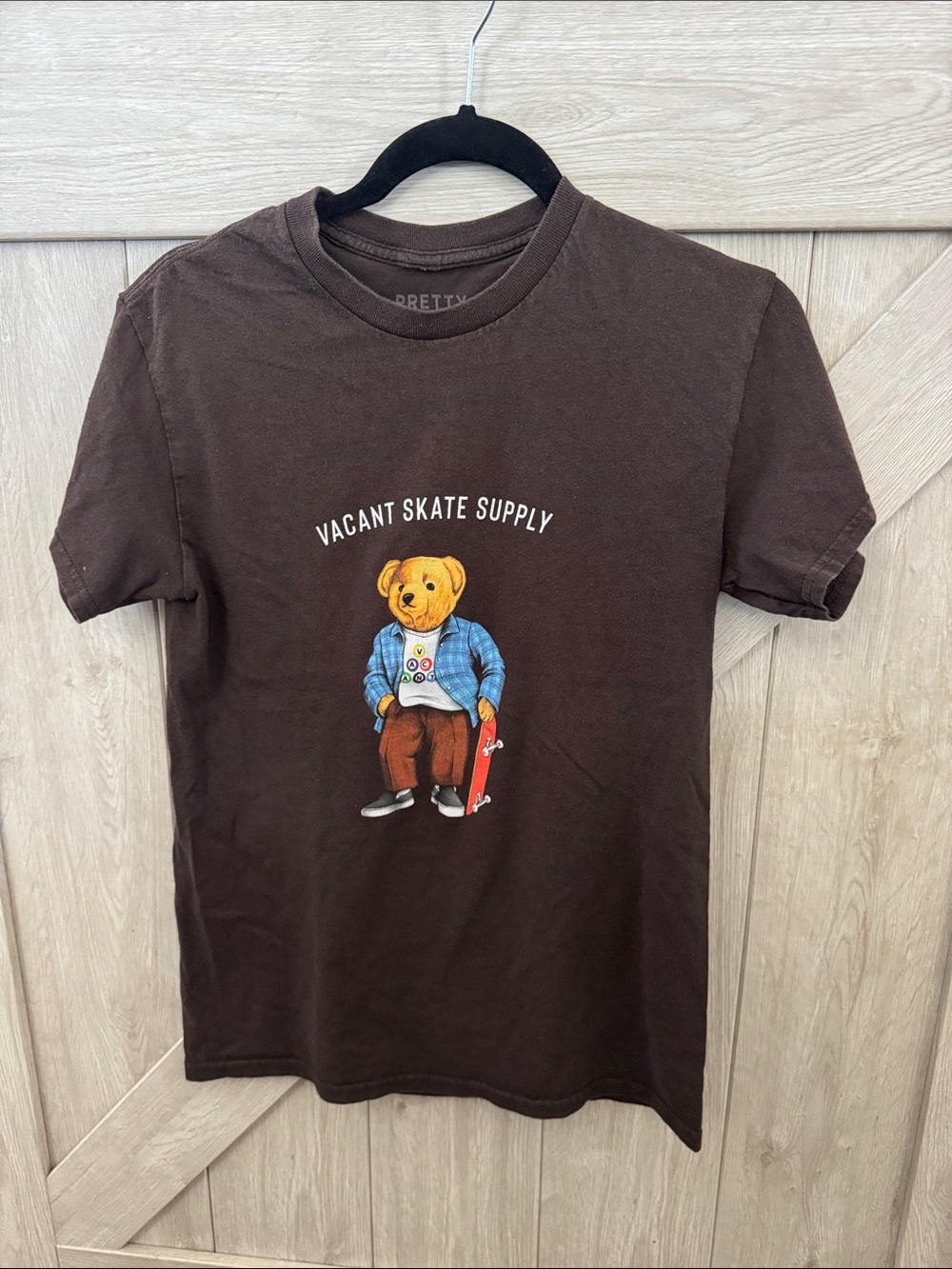 Bear Graphic Short-Sleeve cotton Tee in Brown